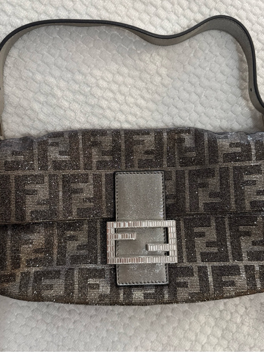 Fendi Monogram Zucca Shoulder Bag in Brown and Gray - Picture 15 of 16